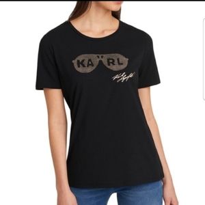 Karl Lagerfeld Black /Gold Sunglasses Tee P Large